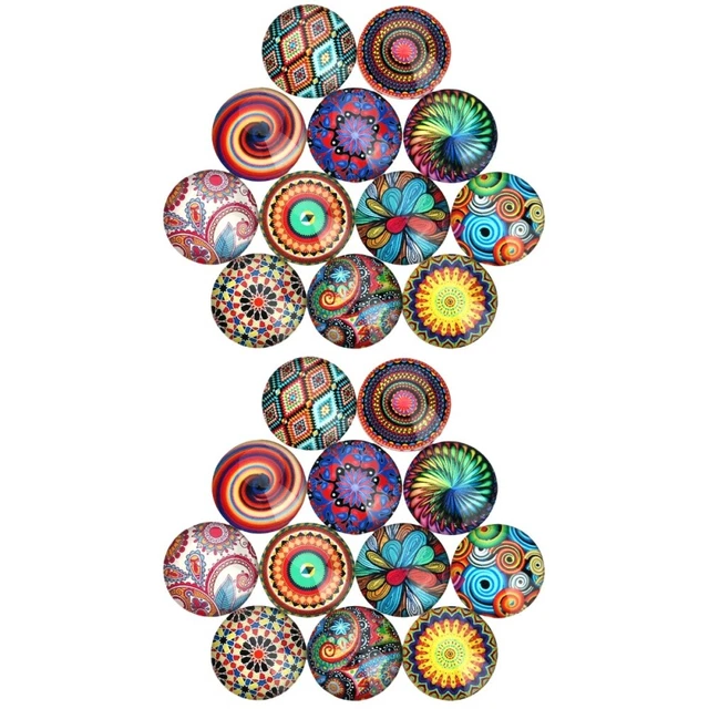 Mosaic Printed Glass Patch 2x Schmuck Zubehör Glas Aufkleber Edelstein Patch Kri