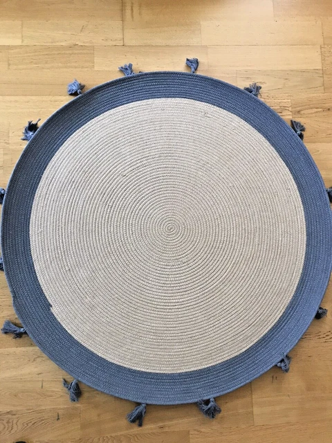 Tappeto di iuta nuovissimo 45 pollici o 117 cm blu navy