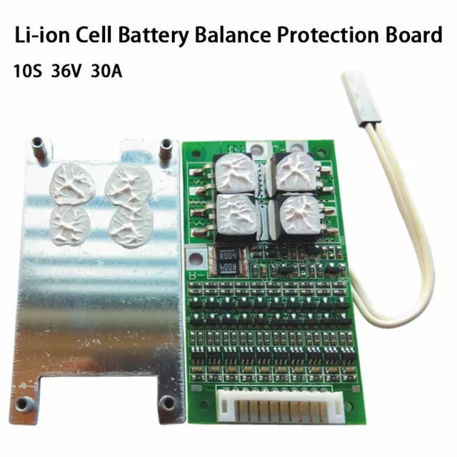 10S Cell 36V 30A Balance Li-ion Lithium Battery BMS PCB Protection Board Cable