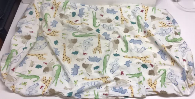 Pottery Barn Kids Toddler Fitted Sheet Organic Cotton Royalife Zoo Animals