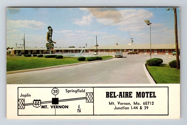 MO- Missouri, Bel-Aire Motel, Scenic View, Vintage Postcard