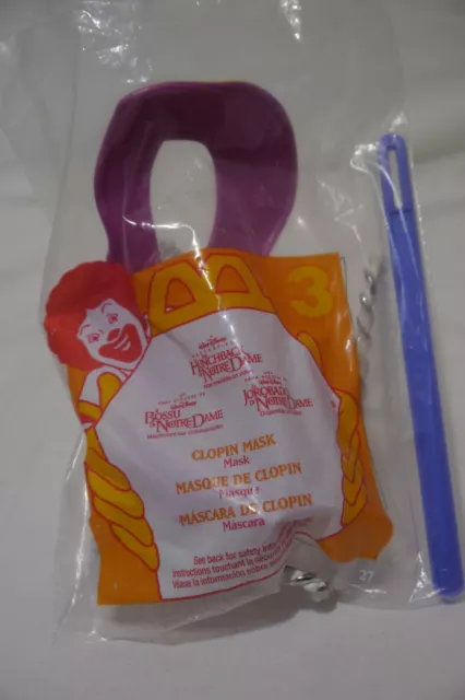 McDonalds Hunchback of Notre Dame Clopin Mask #3 Happy Meal Toy Vintage 1996 New