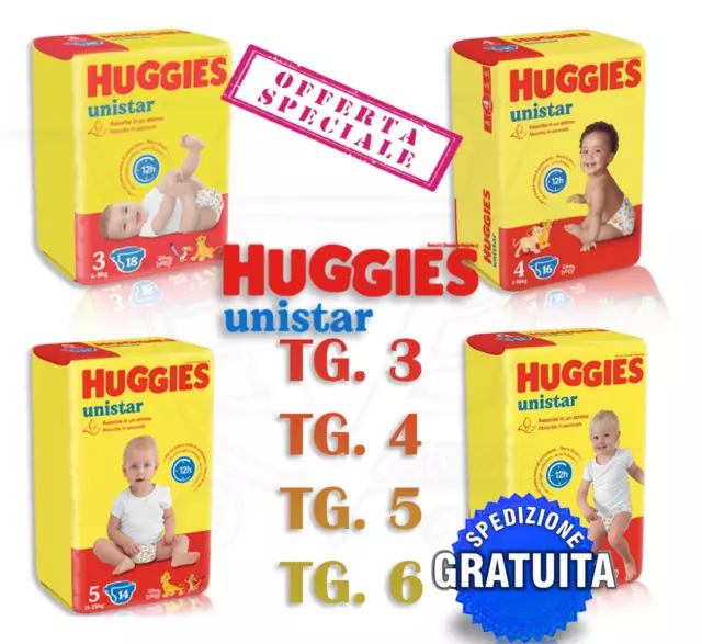 Huggies Pannolini Unistar: Taglia 3 | Taglia 4 | Taglia 5 | Taglia 6