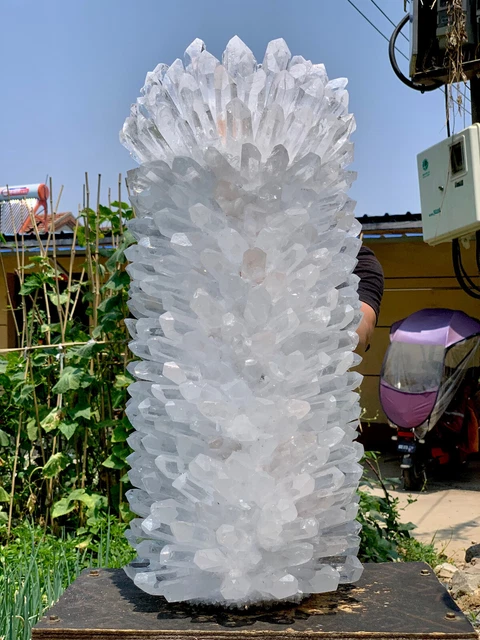 84.4LB New Find white Phantom Quartz Crystal Cluster Mineral Specimen Healing