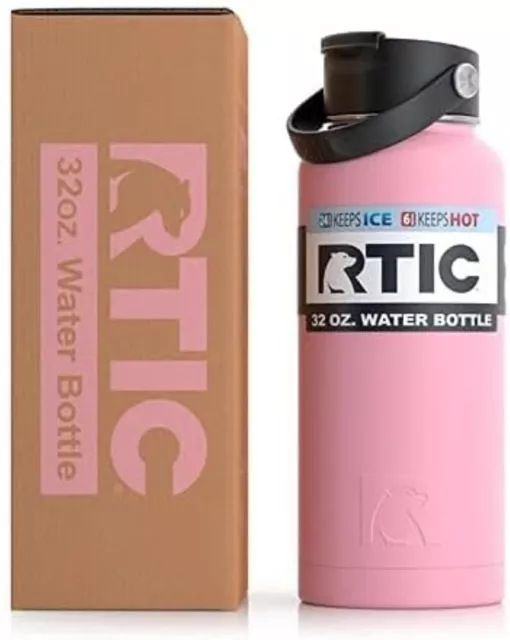 RTIC 32 oz Vacuum Insulated Water Bottle Stainless Steel Metal Flamingo Pink NEW