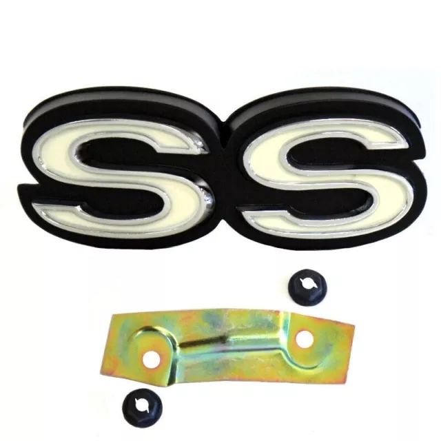 For 1970 El Camino Super Sports "SS" Front Grille Emblem Badge w/ Retainers