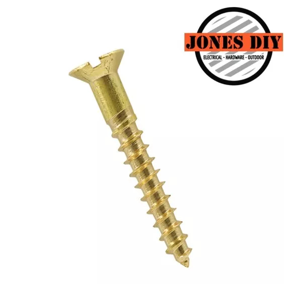 Solid Brass Slotted Countersunk Wood Screws 2G 4G 6G 7G 8G 10G 12G Woodscrews