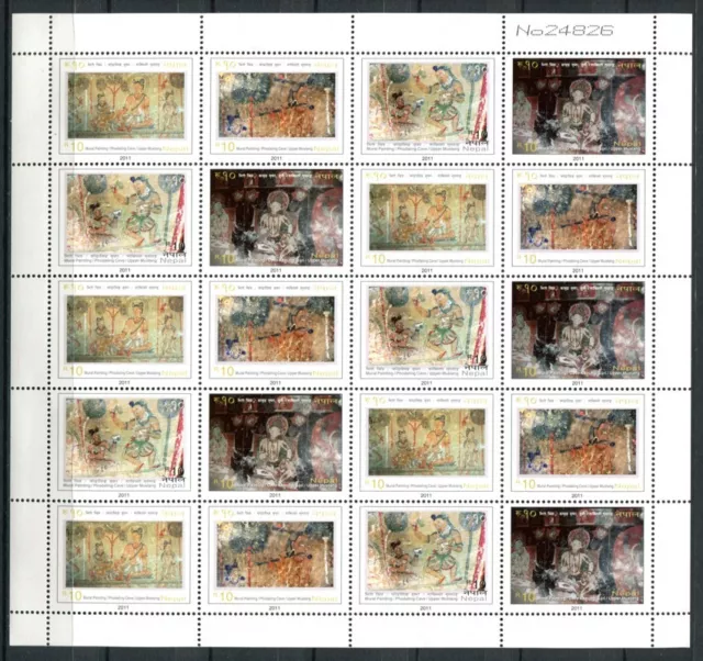 Nepal 2011 Gemälde Fresken Paintings Höhlenmalerei Kunst 1040-43 Kleinbogen MNH