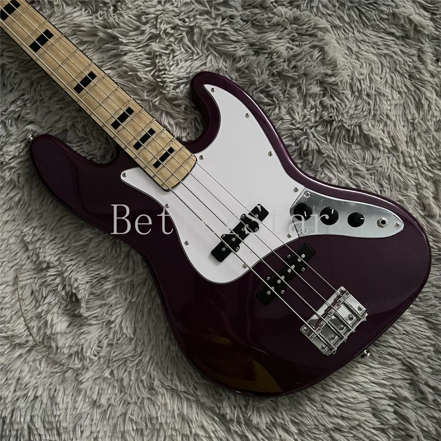 METALLIC PURPLE JAZZ Bass Electric Guitar Chrome Hardware H Pickup