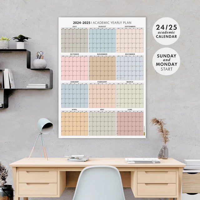2024 2025 JULY Start Academic Wall Calendar Giant MidYear Calendar