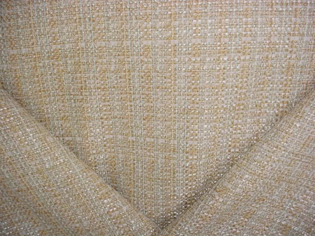 12Y Kravet Barley Aqua Sand Cashew Heavy Textured Strie Tweed Upholstery Fabric