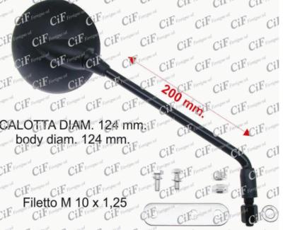 Cif SPECCHIO RETROVISORE CARBONE PER Vespa Rally 180 UNVIVERSALE CIF 20256-CARB 