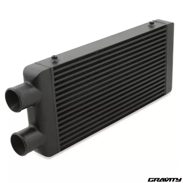 3" 76mm BLACK TWIN PASS ALUMINIUM CUSTOM DIY TURBO FRONT MOUNT INTERCOOLER FMIC