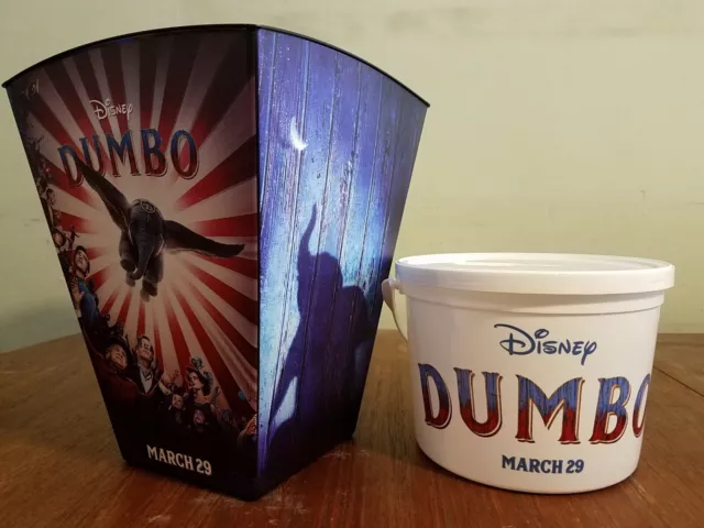 Rare Disney El Capitan Dumbo Fan Event Limited Edition Popcorn Bucket Pair