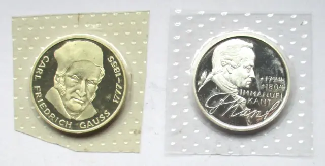 Frg Silver Lot Commemorative Coin 5 DM 1977 J & 1974 D Welded