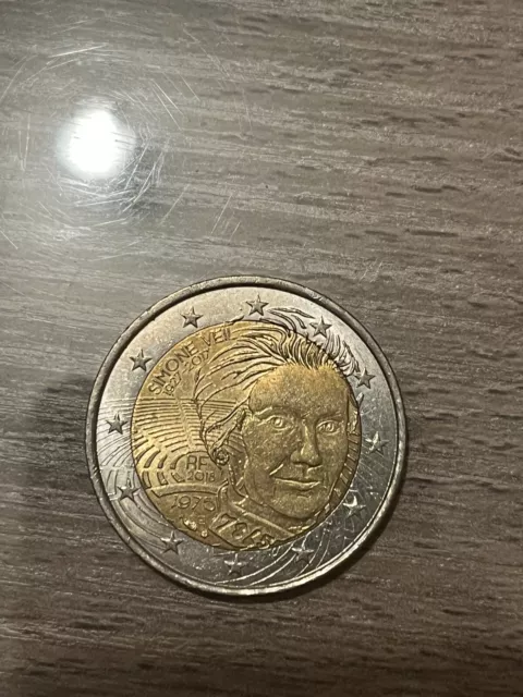 Pièce de 2 euros Rare Simone Veil 1927-2017 RF 2018   Commémorative  (Bon état)
