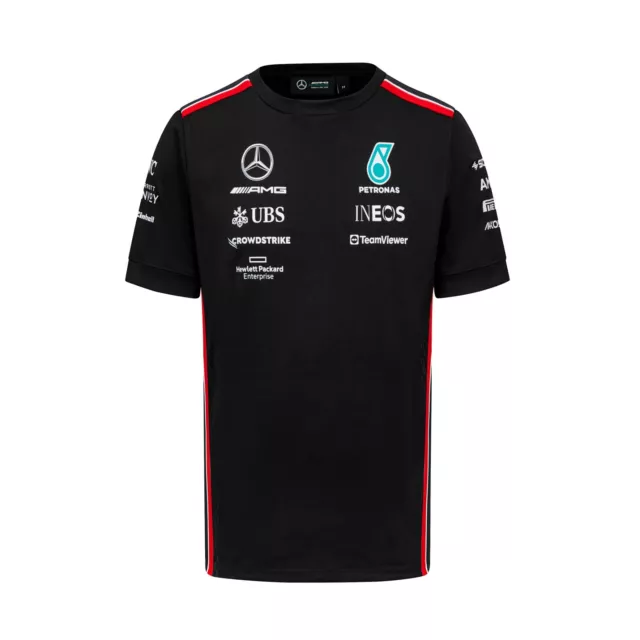 Mercedes AMG Petronas F1 Team Replica T-Shirt Men's Black 2023 Free UK Shipping