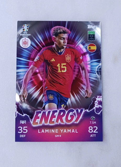 LAMINE YAMAL TOPPS Match Attax Uefa Euro 2024 Energy Card Gm9 EUR 9,25
