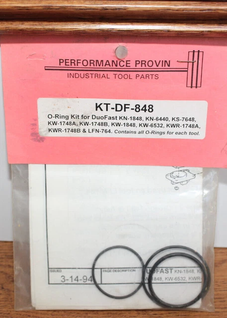 DuoFast O Ring Kit for KN, KS, KW, KWR Nailer KTDF848 KT-DF-848 Duo Fast Tool