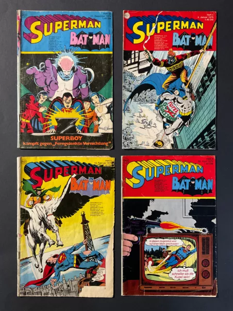 4 x SUPERMAN/BATMAN;  1974, 26, 1975, 1, 4, 9, Zustand siehe Fotos!