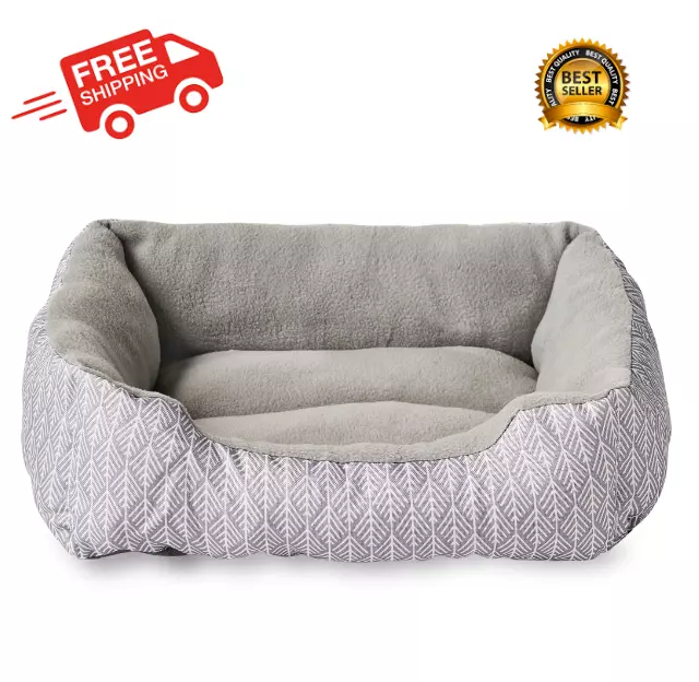 Small Cuddler Dog Cat Puppy Kitten Pet Bed, Gray, 19”x15”, Typically up to 25 Lb