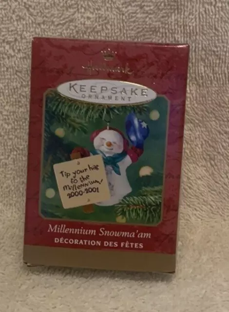 2000 Hallmark Keepsake Millennium Snowma'am Snowman Ornament - NIB