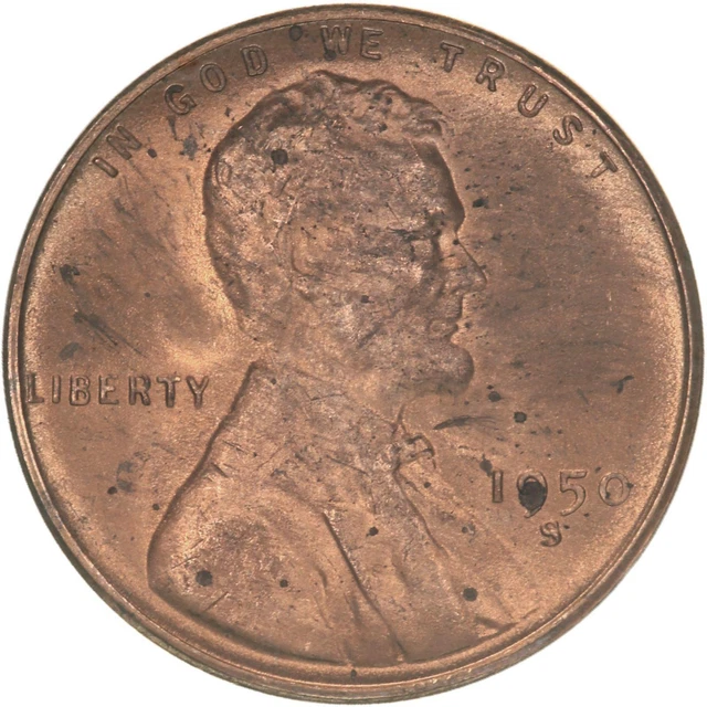 1950 S Lincoln Wheat Cent Uncirculated Penny US Coin