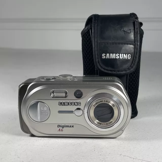 Samsung Digimax A6 6.0MP Compact Digital Camera Silver Working Photography Bag