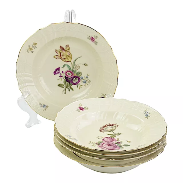 Royal Copenhagen, Frijsenborg, 5 X Rim Bowls, 8.75 Inches