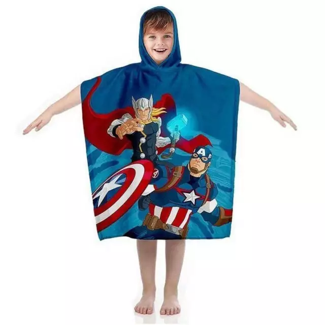 Marvel Avengers Niños Poncho Baño Toalla con Capucha de Playa 55x110cm