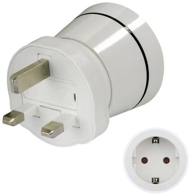 PNI Steckdosenadapter: UK Auf Europa-Reiseadapter, Schwarz, 230V/16A, Robust Und Zuverlässig