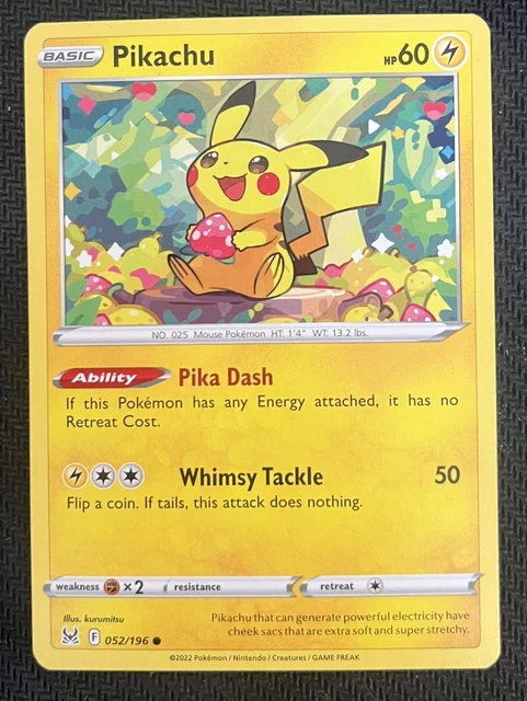 Pokémon TCG Pikachu Sword & Shield - Lost Origin 052/196 Regular Common