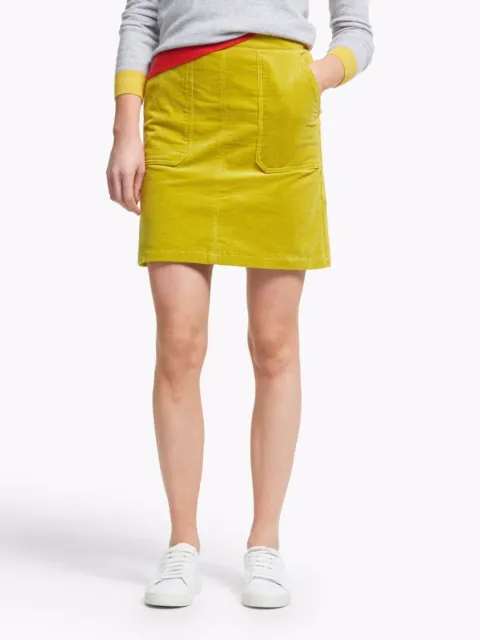 Boden Yellow Leonie Corduroy Mini Skirt Size Uk 10 Petite