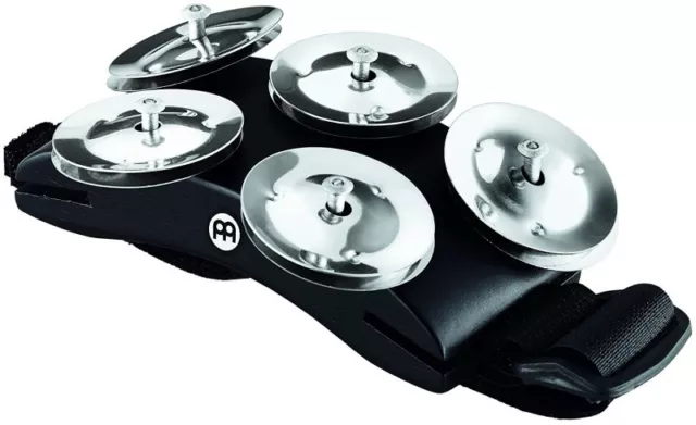 Meinl CFT5-BK Cajon Foot Tambourine with Stainless Steel Jingles