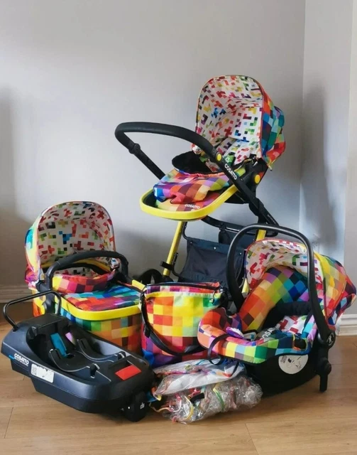 Cosatto Giggle Pixelate 3-in-1 Travel System with Carrycot, Car Seat, Pushchair