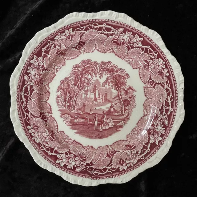 Masons Vista Ironstone Large Plate Pink Red Vintage Ceramic Platter 10.5”FREEP&P