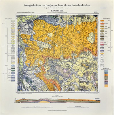 GEOLOGISCHE KARTE HERFORD Löhne Bad Oeynhausen Gohfeld Exter Wüsten