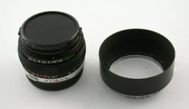 K# OLYMPUS OM 1,8/50 50mm F1,8 compact prime lens black rim fast aperture /1121