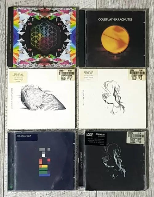 COLDPLAY ×6 CD. Clocks, The Scientist, Parachutes, X & Y, A Head Full OF Dreams