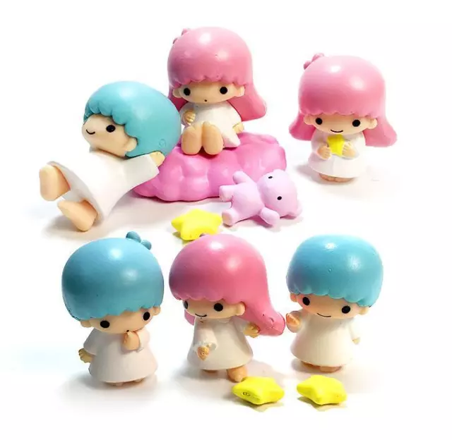 Little Twin Stars Figures Play Toy Doll Cake Toppers Set Collective Figurines