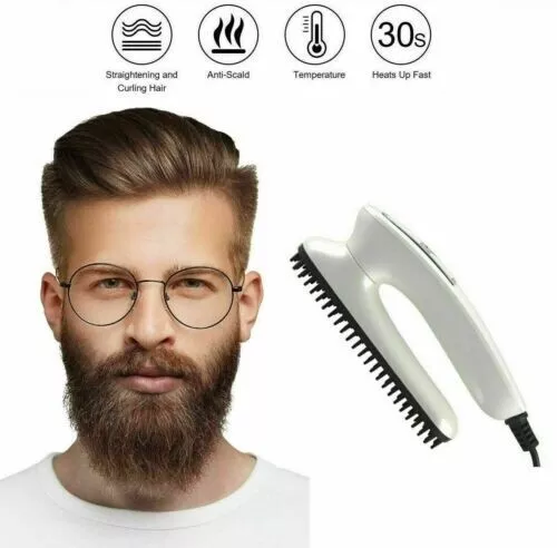 Piastra pettine Uomo barba Capelli styling lisciante elettrica spazzola hair