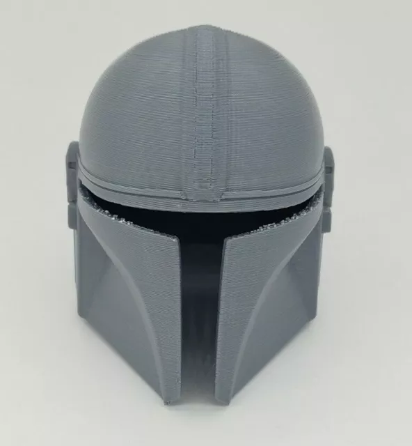 3D Printed 3" Mandalorian Helmet Star Wars Silver PLA Plastic