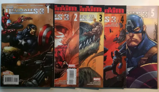 The Ultimates 3 Issues #1 2 3 4 & 5 [2008] 5 Comic Book Set / Lot Marvel Comics