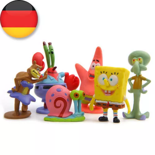 6PCS SpongeBob SquarePants Patrick Star Statue Figure Toy Model Kinder Geschenk