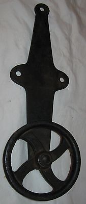 Antique Iron Large Fabulous Barn Door Roller 5 3/4" Wheel Moves Freely