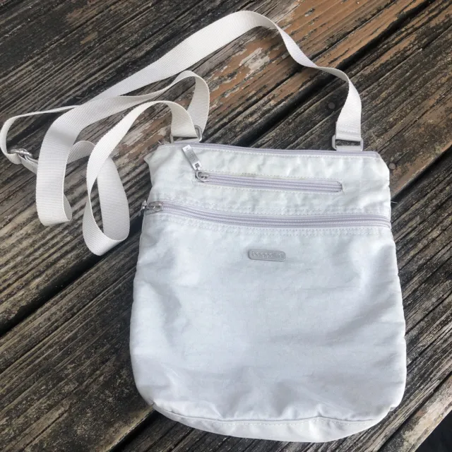 Baggallini Gray Crossbody Bag Nylon Anti Theft Small Travel Purse Adj Strap
