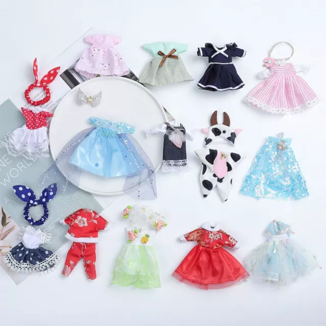 DIY Fabric Sewing Toys Clothes 16~17cm Dolls Dress Summer Toys Lace Skirt