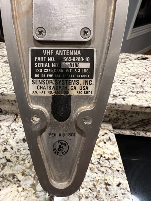 Sensor Systems VHF Blade Antenna - PN: S65-8280-10