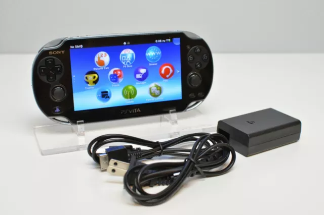 SONY PS Vita PCH-1000 / 1100 Black Model OLED Wi-Fi w/ Charger Excellent