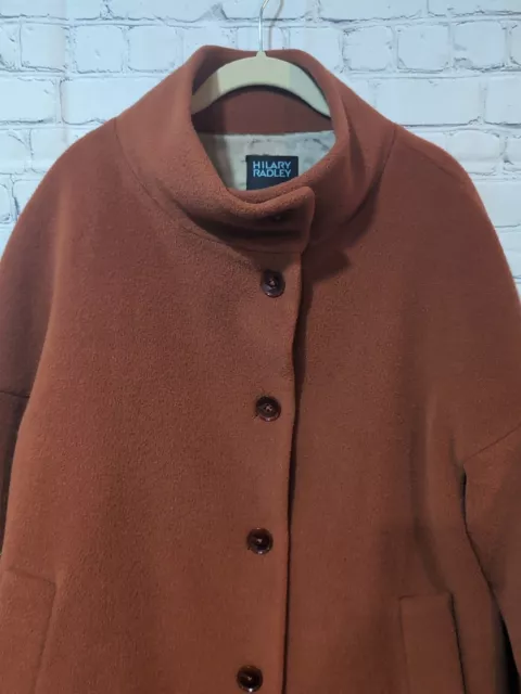 Hilary Radley Coat Womens Size Large Burnt Orange Wool Alpaca Super Fine Peru 2